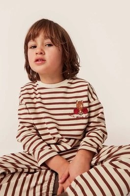 Zdjęcie produktu Konges Sløjd longsleeve bawełniany dziecięcy kolor beżowy wzorzysty