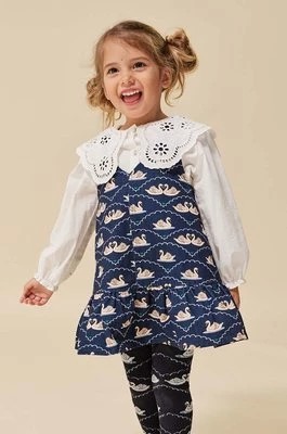 Zdjęcie produktu Konges Sløjd sukienka bawełniana dziecięca kolor granatowy mini rozkloszowana