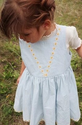 Zdjęcie produktu Konges Sløjd sukienka bawełniana dziecięca kolor niebieski mini rozkloszowana