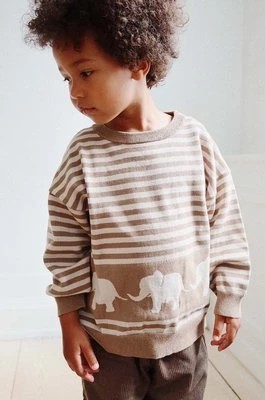 Zdjęcie produktu Konges Sløjd sweter z domieszką wełny dziecięcy kolor beżowy lekki