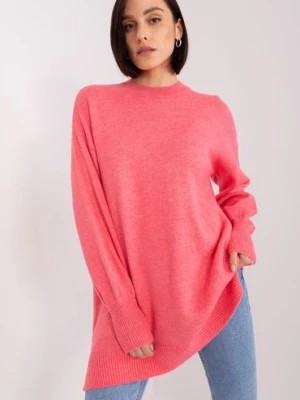Zdjęcie produktu Koralowy długi sweter o kroju oversize