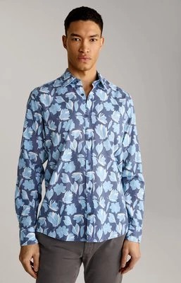 Zdjęcie produktu Koszula bawełniana Hanson w kolorze ciemnoniebieskim/jasnoniebieskim we wzór Joop