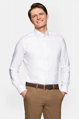 Zdjęcie produktu Koszula Biała Bawełniana Giovani Slim 2 Lancerto