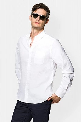 Zdjęcie produktu Koszula Biała z Lnem Isadora Lancerto