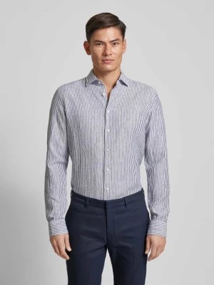 Zdjęcie produktu Koszula biznesowa o kroju slim fit z lnu ze wzorem w paski seidensticker