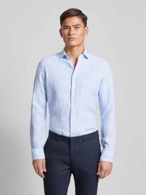 Zdjęcie produktu Koszula biznesowa o kroju slim fit z lnu ze wzorem w paski seidensticker