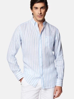 Zdjęcie produktu Koszula Błękitna w Paski Lniana Carole Lancerto