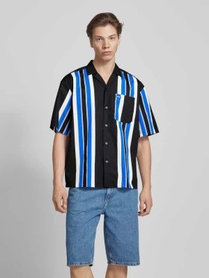 Zdjęcie produktu Koszula casualowa ze wzorem w paski i kieszenią na piersi model ‘Eligino’ Hugo Blue