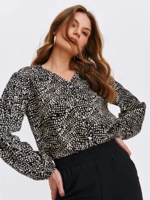 Zdjęcie produktu Koszulowa bluzka damska w biało czarny wzór TOP SECRET