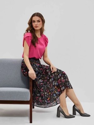 Zdjęcie produktu Koszula damska z bufiastymi rękawami różowa Moodo