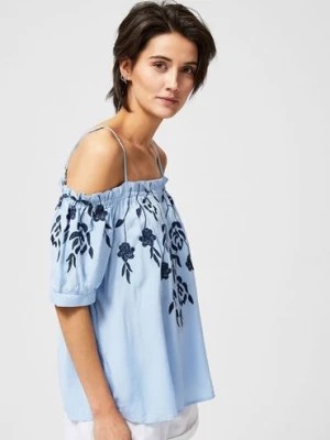 Zdjęcie produktu Koszula damska z kwiatowym haftem Moodo