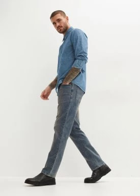 Zdjęcie produktu Koszula dżinsowa z nadrukiem, długi rękaw bonprix