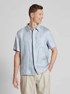 Zdjęcie produktu Koszula lniana o kroju regular fit z krytą listwą guzikową model ‘TEED’ drykorn
