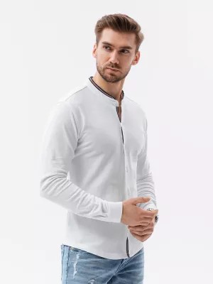 Zdjęcie produktu Koszula męska dzianinowa z długim rękawem - biała V1 K542
 -                                    XL