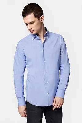 Zdjęcie produktu Koszula Niebieska Bawełniana w Pepitę Anette Lancerto