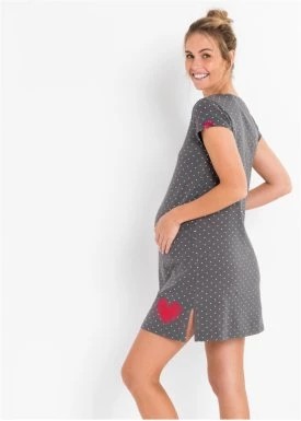 Zdjęcie produktu Koszula nocna ciążowa i  do karmienia piersią z bawełny organicznej bonprix
