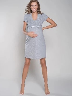 Zdjęcie produktu Koszula nocna ciążowa RADOŚĆ krótki rękawek - melanż Italian Fashion
