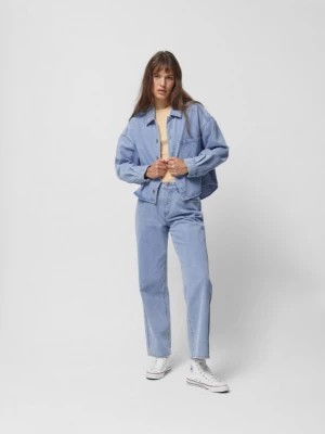 Zdjęcie produktu Koszula oversize jeansowa damska - niebieska OUTHORN
