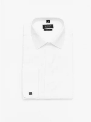 Zdjęcie produktu koszula saverne 90001 na spinki slim fit biała Recman