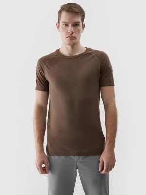Zdjęcie produktu Koszulka bezszwowa do biegania w terenie męska - brązowa 4F