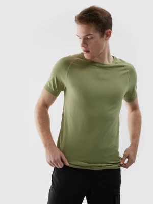 Zdjęcie produktu Koszulka bezszwowa do biegania w terenie męska - oliwkowa 4F