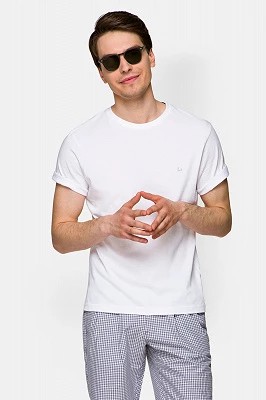 Zdjęcie produktu Koszulka Biała Bawełniana Mark Lancerto