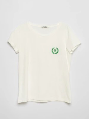 Zdjęcie produktu Koszulka damska z haftem na piersi biała Catterta 100 BIG STAR