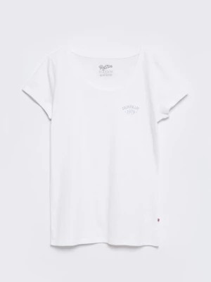 Zdjęcie produktu Koszulka damska z nadrukiem na piersi biała Nika 110 BIG STAR