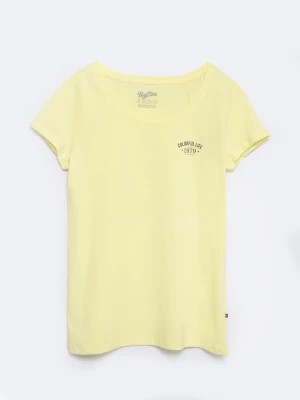 Zdjęcie produktu Koszulka damska z nadrukiem na piersi żółta Nika 238 BIG STAR