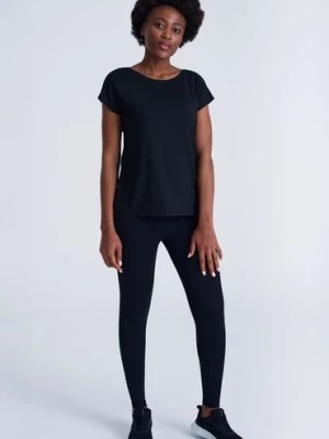 Zdjęcie produktu Koszulka damska z przezroczystymi wstawkami czarna Greenpoint