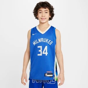 Zdjęcie produktu Koszulka dla dużych dzieci Nike Dri-FIT NBA Swingman Giannis Antetokounmpo Milwaukee Bucks City Edition - Niebieski