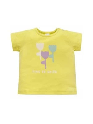 Zdjęcie produktu Koszulka dziewczęca z kwiatkami żółta Pinokio