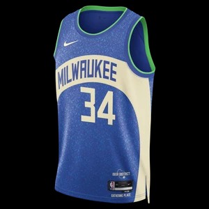 Zdjęcie produktu Koszulka męska Nike Dri-FIT NBA Swingman Giannis Antetokounmpo Milwaukee Bucks City Edition 2023/24 - Niebieski