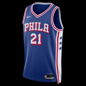 Zdjęcie produktu Koszulka męska Nike Dri-FIT NBA Swingman Joel Embiid Philadelphia 76ers 2023/24 Icon Edition - Niebieski
