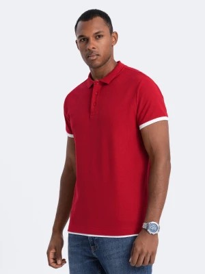 Zdjęcie produktu Koszulka męska polo bawełniana - czerwony V2 OM-POSS-0113
 -                                    XL