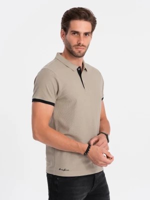 Zdjęcie produktu Koszulka męska polo bawełniana - jasnobrązowy V5 OM-POSS-0113
 -                                    M