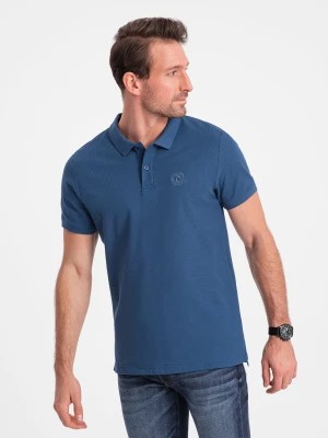 Zdjęcie produktu Koszulka męska polo z dzianiny pique - ciemnoniebieski V13 S1374
 -                                    L