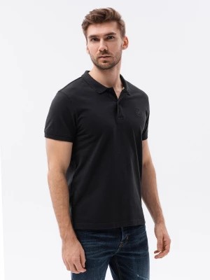 Zdjęcie produktu Koszulka męska polo z dzianiny pique - czarna V1 S1374
 -                                    S