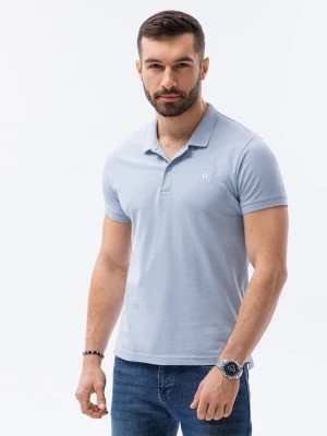 Zdjęcie produktu Koszulka męska polo z dzianiny pique - jasnoniebieski V17 S1374
 -                                    S