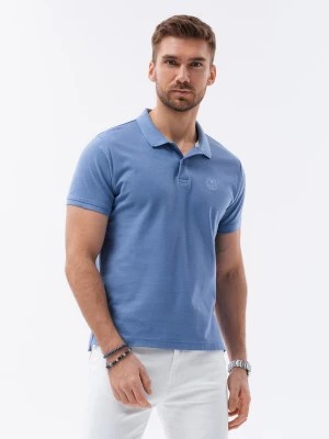 Zdjęcie produktu Koszulka męska polo z dzianiny pique - niebieski V16 S1374
 -                                    M