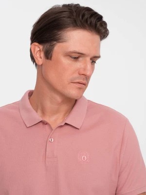 Zdjęcie produktu Koszulka męska polo z dzianiny pique - różowy V7 S1374
 -                                    XXL