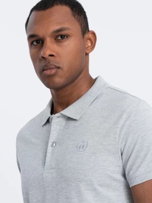 Zdjęcie produktu Koszulka męska polo z dzianiny pique - szary melanż V20 S1374
 -                                    XL
