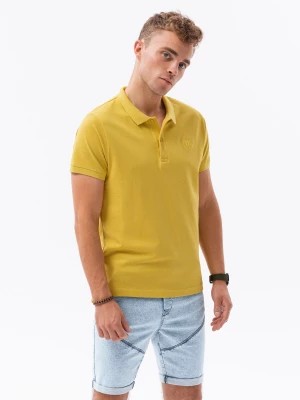 Zdjęcie produktu Koszulka męska polo z dzianiny pique - żółty S1374
 -                                    XL