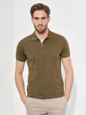 Zdjęcie produktu Koszulka polo męska w kolorze khaki OCHNIK