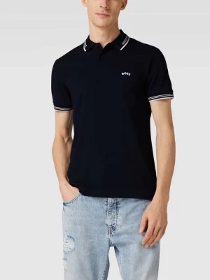 Zdjęcie produktu Koszulka polo o kroju slim fit z paskami w kontrastowym kolorze model ‘Paul Curved’ BOSS Green