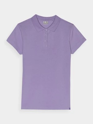 Zdjęcie produktu Koszulka polo regular dziewczęca - fioletowa 4F