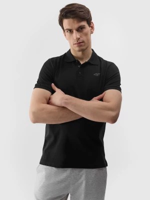 Zdjęcie produktu Koszulka polo regular gładka męska - czarna 4F
