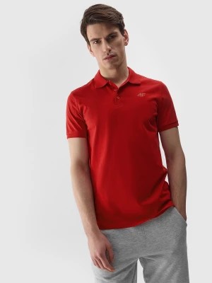 Zdjęcie produktu Koszulka polo regular gładka męska - czerwona 4F