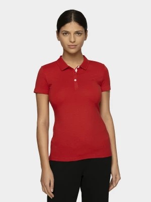 Zdjęcie produktu Koszulka polo slim damska - czerwona 4F
