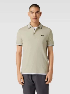 Zdjęcie produktu Koszulka polo z paskami w kontrastowym kolorze model ‘PADDY’ BOSS Green